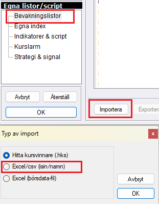 import bevakning