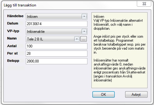 Portfölj - Split med inlösen 3