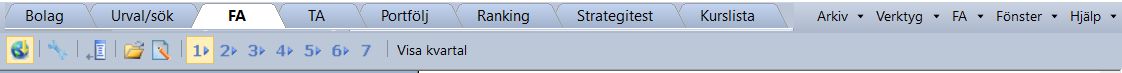 Översikt - menyflikarverktygsfält